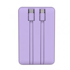 New arrival super mini 20000mAh power bank with built-in cable