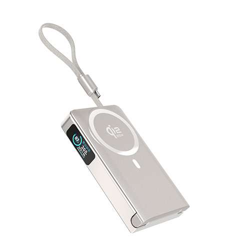 New Launch! Qi2.2 25W 10000mAh Semi-Solid Wireless Charger: Multi-in-One Folding Design + Built-in 30W USB-C Cable/Port + TFT Display